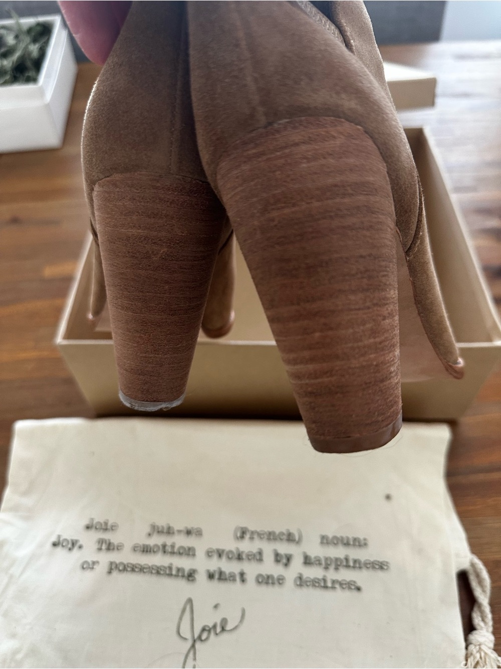 Joie Taupe Suede Wrap Ankle Booties - Picture 6 of 12